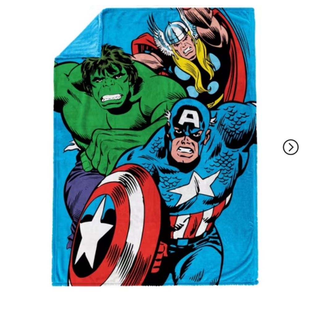 Marvel Comics Vibrant Reversible Plush Throw - 57”L x 44”W
